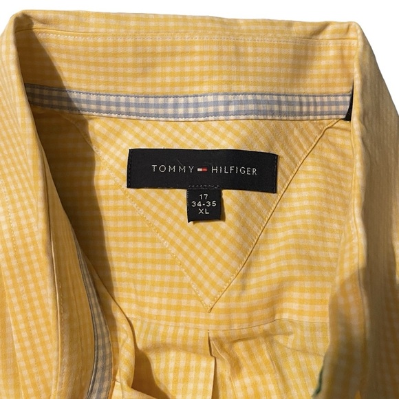 Tommy Hilfiger Men’s Long Sleeve Size XL (17) Yellow & White Button Down Shirt - Picture 5 of 5